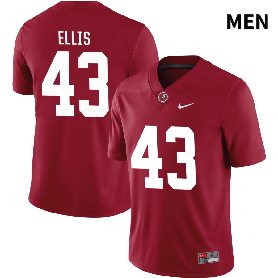 Alabama Crimson Tide Men's Robert Ellis #43 NIL Crimson 2022 NCAA Authentic Stitched College Football Jersey RR16A28RX
